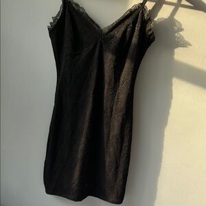 Garage  Black Lace Slip Dress size snall adjustable straps, fully lined